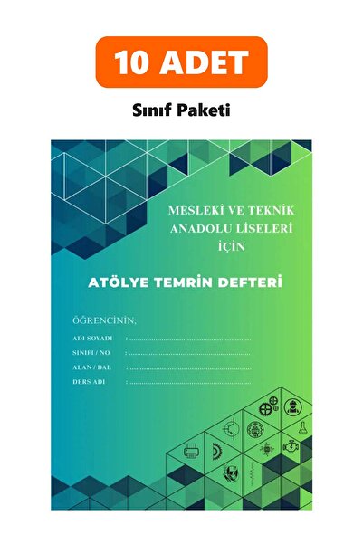 ATOLYE ELEKTRONİK Temrin Defteri — Sınıf Paketi - 10 Adet