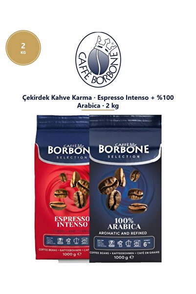 Caffè Borbone Intenso ve Arabica 2 Kg Çekirdek Kahve – İkili Avantaj Paketi