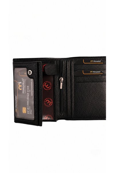 Mimodish Signature 2411 Genuine Leather Vertical Premium High-Capacity Men's Card Holder Wallet – 10 Year Stitching Guarantee