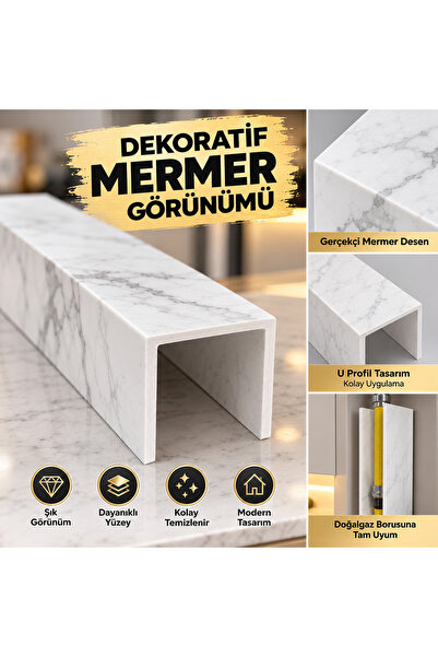 MARWOOD DOĞALGAZ BORUSU GİZLEME MERMER 65x9