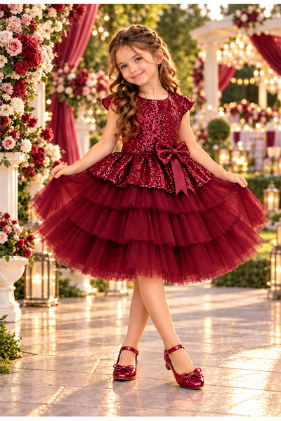 Sevimlice Kids Birthday Special Day Children's Evening Dress Sequined Dress