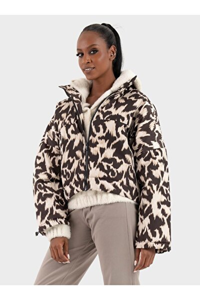 ONLY Onlbetty Women's Bat Sleeve Patterned Inflatable Coat Pumice Stone