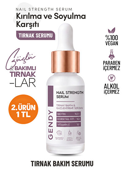 GENDY Kırılma ve Soyulma Karşıtı Tırnak Serumu - Biotin %0.1, Jojoba Oil %10,...