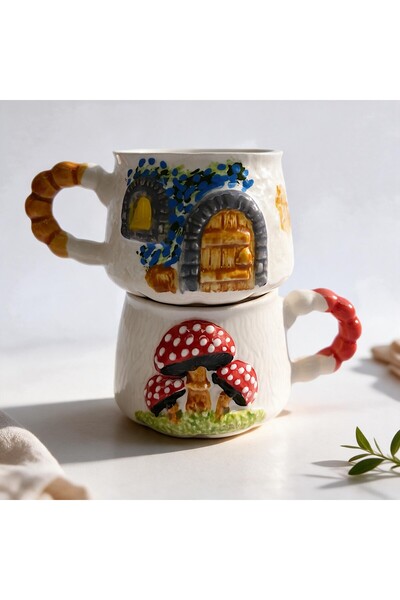 sharp&art Relief Pattern 15 Different Models 2-Piece Mug, Hand-Crafted, 2D 36...