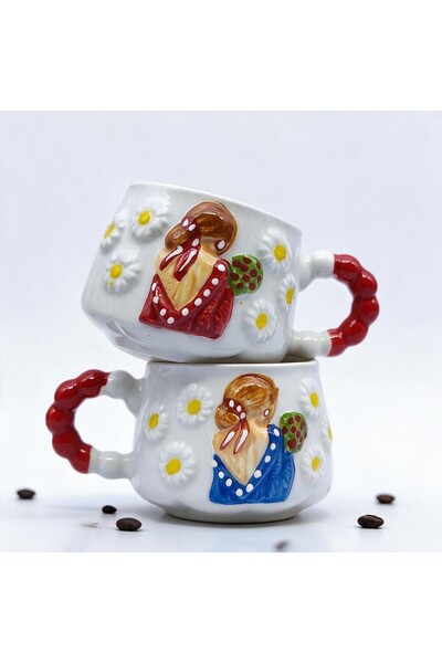 sharp&art Relief Pattern 15 Different Models 2-Piece Mug, Hand-Crafted, 2D 36...