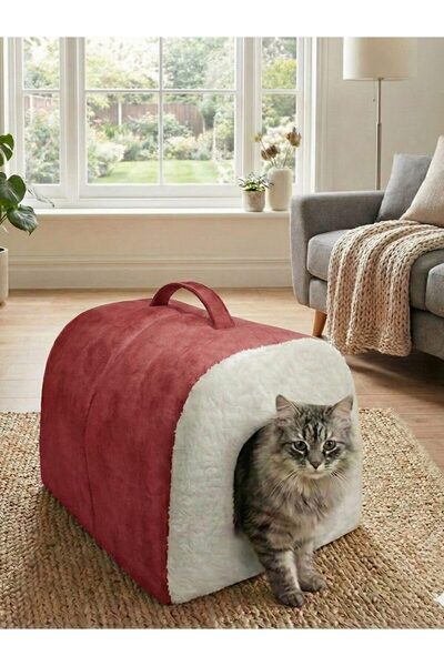 Taşınabilir Kedi Köpek Yatağı Mağara Model Yuva