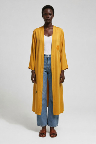 Perspective Hardal İşlemeli Kimono