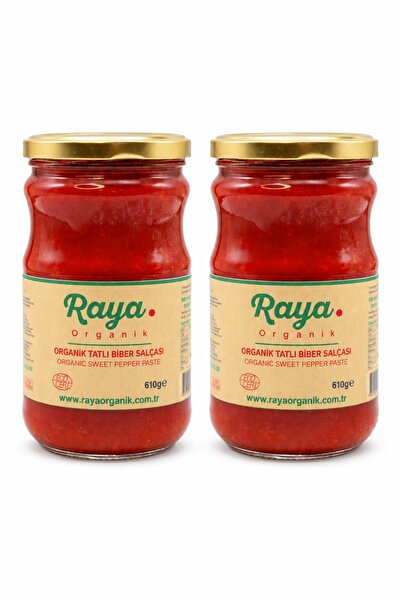 Raya Organik Organik Tatlı Biber Salçası 2'li Set (610 gr * 2) Katkısız Koruy...