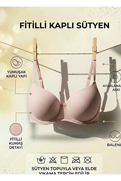 Ebru Sutien fără armătură, cu suport, din micro-twill