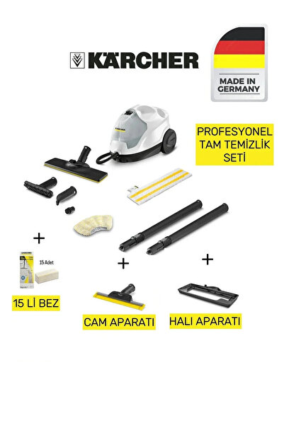 Karcher SC4 EasyFix Prime | Halı Aparatlı, 15 Bezli Temizlik Seti