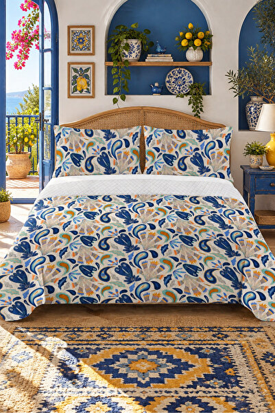 Evmila Modern Pattern Double Printed Pique (200x220 Cm) Colorful