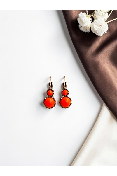 FAYRA ACCESSORIES Yuvarlak Taşlı Minimal Sallantılı Küpe