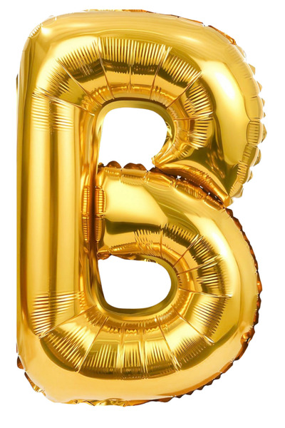 More party B Harfi Folyo Balon 36 cm 16 İnç Gold Renk Helyum Uyumlu Harf Balo...