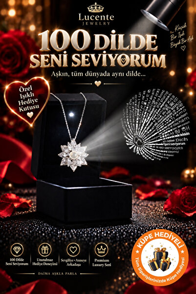 Lucente Jewellery Işıklı Hediye Kutulu 925 Ayar Luxury Serisi 100 Dilde Seni ...