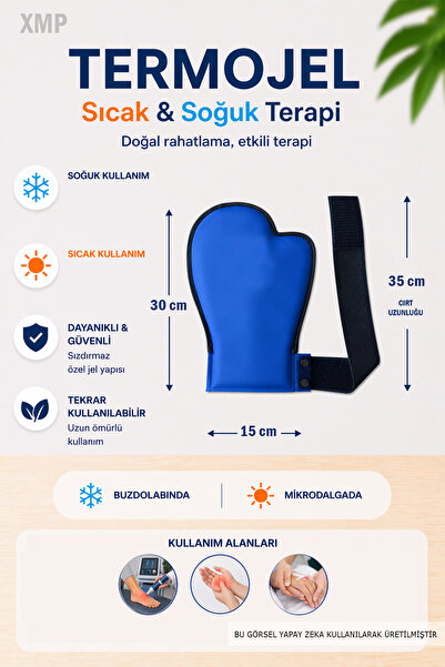 XMP TERMOJEL Kemoterapi Eldiveni, Nöropati Eldiveni, Soğutucu Buz Jel, Eldiven, Cırtlı Termojel, 1 Çift