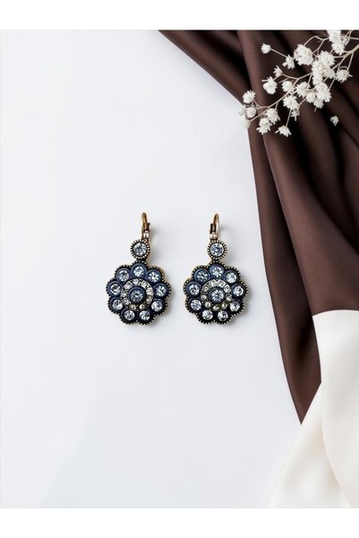 FAYRA ACCESSORIES Zircon Stone Flower Figured Earrings