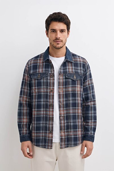 BANNY JEANS Erkek %100 Pamuk Rahat Kesim Jean Gömlek Ceket Uzun Kol