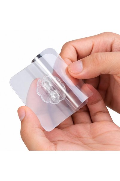 jetfast 25 Pieces Self Adhesive Transparent Hanger Metal Hook Hanger