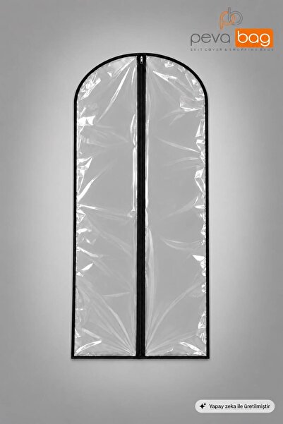Pevabag Transparent Evening Dress Cover (Gamboç) 5 Pieces / 62x150 CM BLACK P...