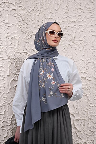 Mimelif İpeksi Sakura Desenli Şal
