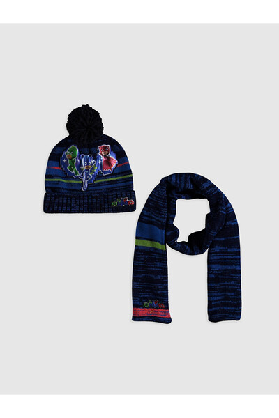 LC Waikiki Băiat Copil PJ Masks Tricot Căciulă și Fular