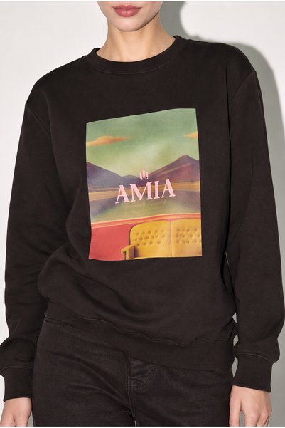 Amia&Co. Hanorac de damă din bumbac maro, cu imprimeu