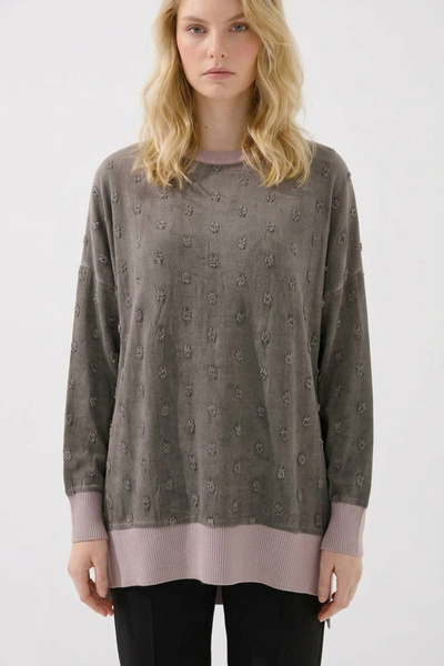 Nuss 3043 İpek Kupra Vegan Tunik Vizon