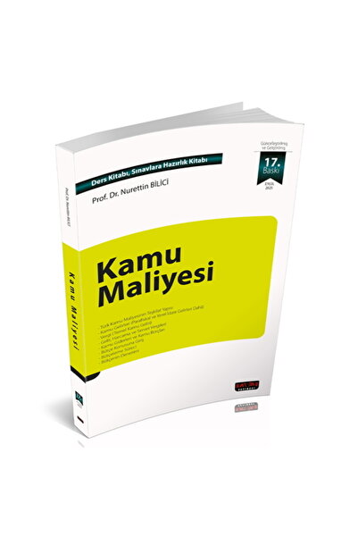 Savaş Yayınevi Kamu Maliyesi - Nurettin Bilici Eylül 2025