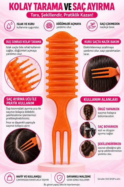 OVO SHOP Hard Comb with 3 Functions