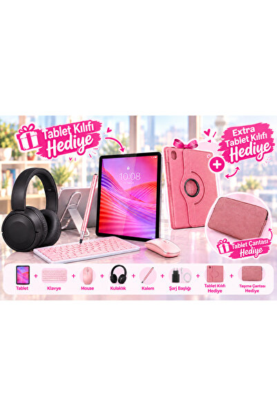LENOVO Tab 4GB/128 GB 10.1"İNCH TABLET+ŞEFFAF KILIF+KLAVYE VE MOUSE+KALEM+KUL...