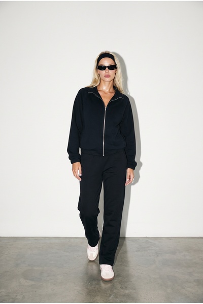 Amia&Co. Set de trening oversize negru cu fermoar pentru femei