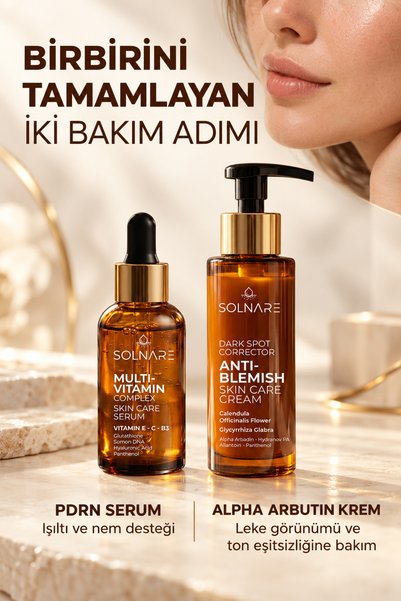 Solnare Porcelain Skin Appearance Set |   Pdrn Serum and Alpha Arbutin Tone Equalizing Cream