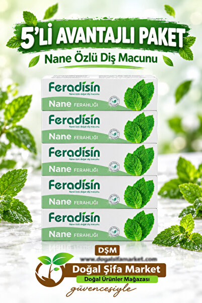 Gimdes Helal Sertifikalı Nane Ferahlığı Diş Macunu 5 li Set