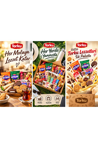 Torku Mega Tanışma Paketi 25 Adet Karışık Atıştırmalık Kutusu Kek, Bisküvi, Gofret ve Kraker