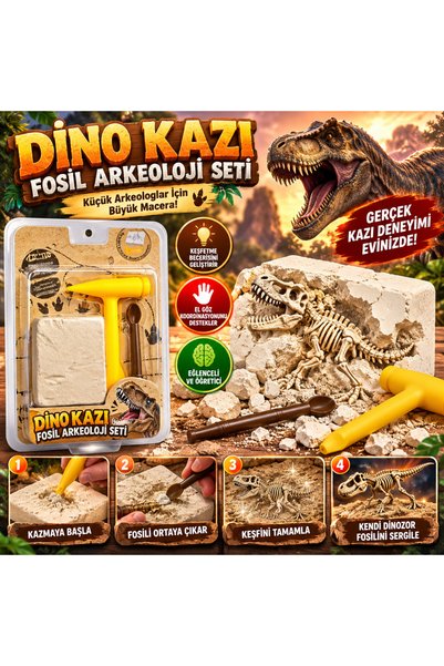 TRUST STORE ToyCraft DinoKazı Dinazor Fosil Arkeoloji Seti Fosil Kazı Seti Di...