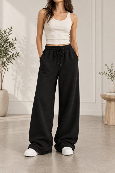 De Carte Γυναικείο παντελόνι με φαρδιά γραμμή oversized σε στυλ φούτερ