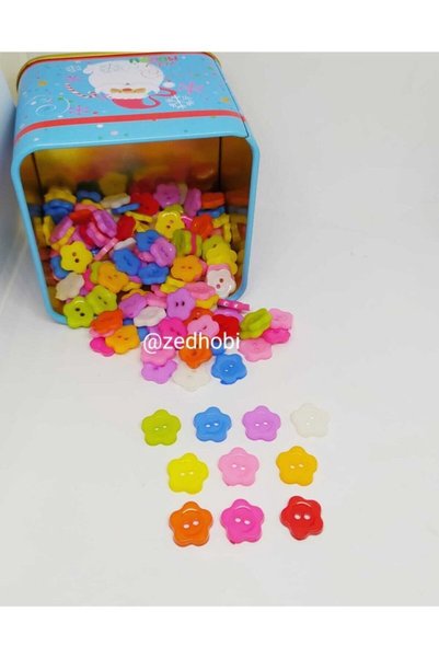 Zedhobi 100 Adet 12 Mm Renkli Çiçek Düğme , Düğmeler