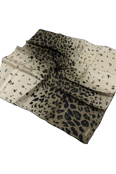 Armine Armi̇ne Nostalgia Series Twill Leopard Pattern Scarf