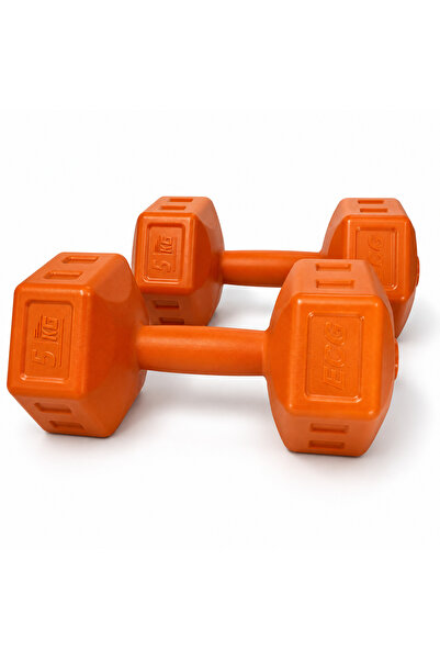 ECG Spor 5 Kg Turuncu Dambıl Seti 5 Kg X 2 Adet Toplam 10 Kg Ağırlık Seti
