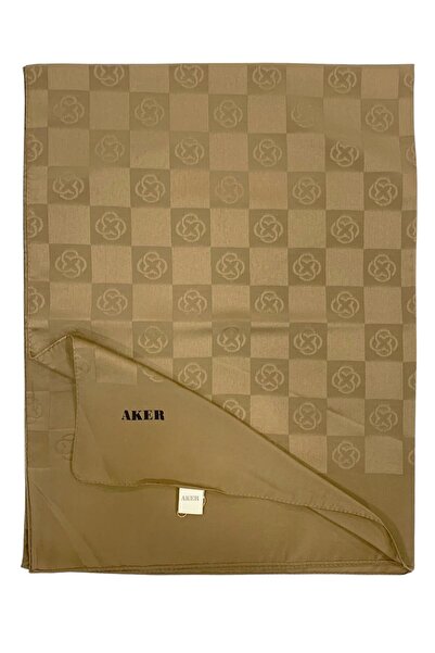 Aker Monogram Shawl - New Checker Pattern - Light Mink 933