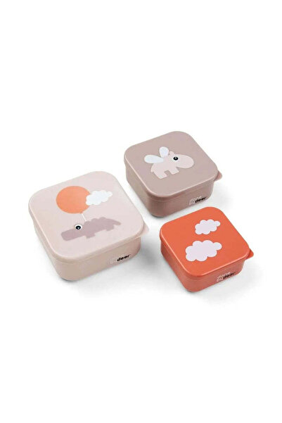 - Happy Clouds - 3'lü Saklama Kabı - Pembe