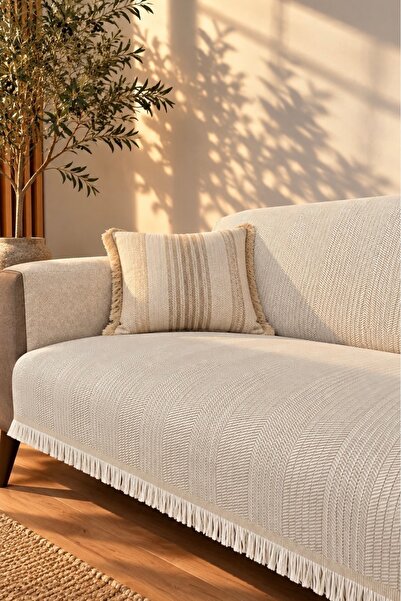 Miracolo Home Pamuklu Önden Saçaklı 170x210 Koltuk Örtüsü