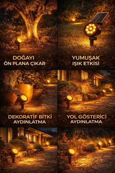 İnformed Güneş Enerjili-solar * 10 W Yüksek Işık *çim Armatür *amber Işık*