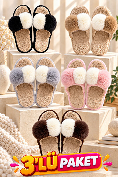 Moda Frato 3-Pack Lovely Indoor Women's Slippers Home Slippers Soundproof Sol...