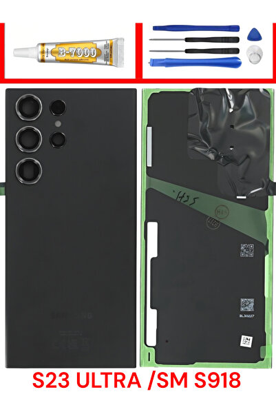 indirimplus Samsung Galaxy S23 Ultra Arka Pil Kapağı S918 Siyah Renk Kamera L...