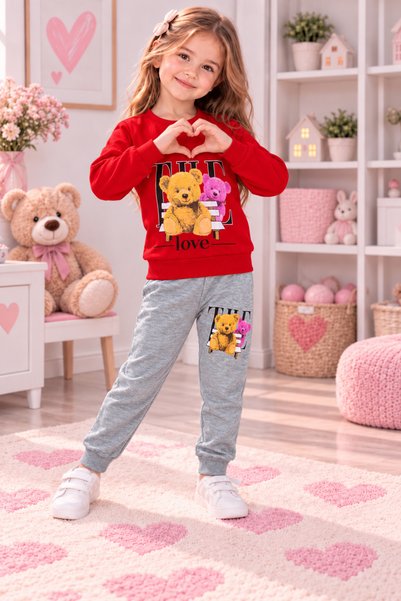 KAMİKAM Girl's 2-Strand Tracksuit Set