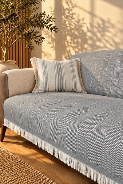 Miracolo Home Cotton Front Fringed 170X210 Sofa Sofa Bed Cover Long Lasting N...