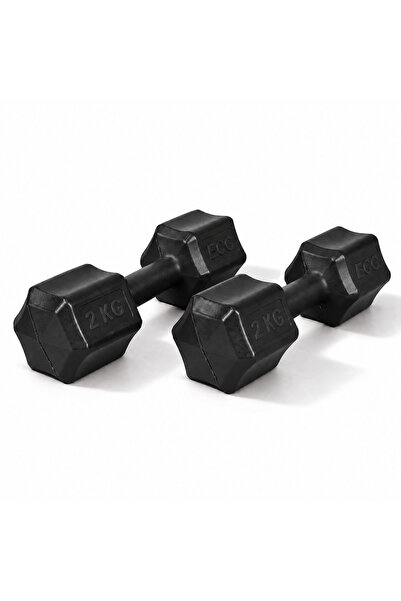 ECG Spor 2 Kg X 2 Adet 4 Kg Dambıl Seti 4 Kg Dumbell Set (siyah)