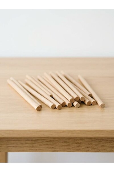 Doğal Ahşap Montessori Ritim ve Eğitim Çubuğu 10mm Çapında 1 Çift (2 Adet)