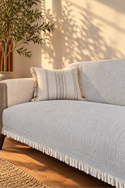 Miracolo Home 170x210 cm Husă pentru canapea extensibilă din bumbac, cu franj...